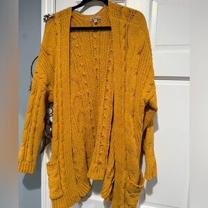 Cozy Mustard Cable Knit Sweater